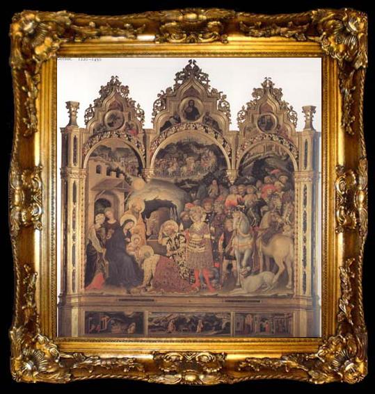 framed  Gentile da Fabriano Adoration of the Magi (mk08), ta009-2